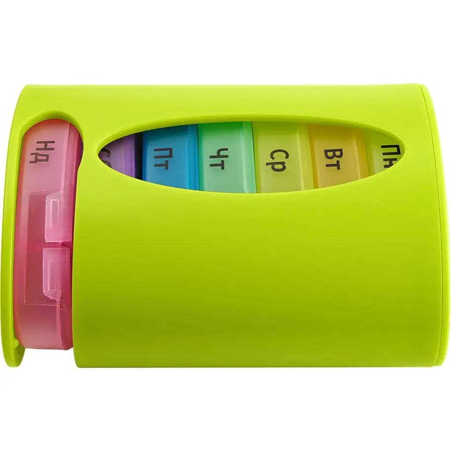 Органайзер для таблеток MBM My Home PC-04, 7 днів 12х9.6х6 см зелений (PC-04 GREEN) - фото 3