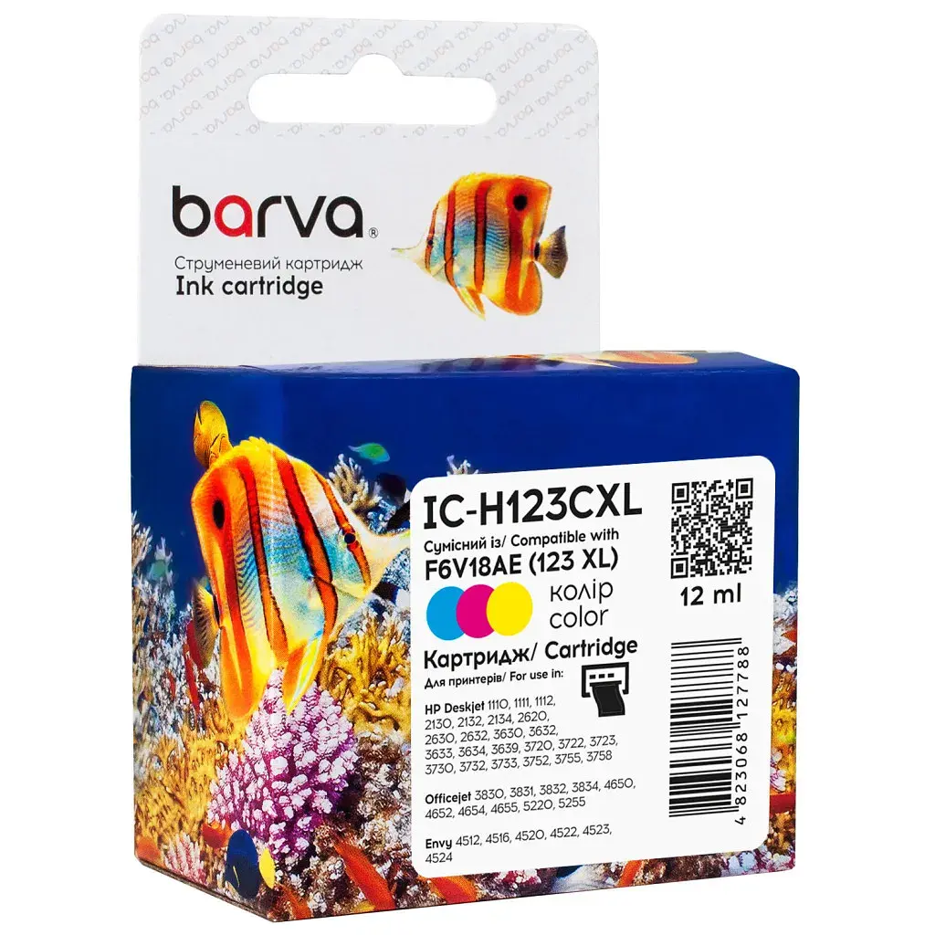 Картридж Barva HP 123XL color/F6V18AE 12 мл (IC-H123CXL)