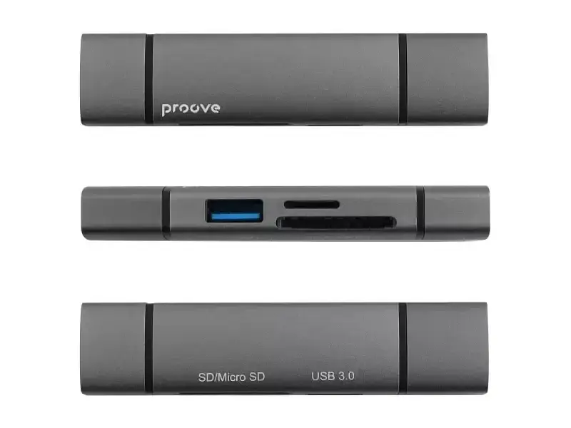USB-хаб + картрідер Proove Arc Link 3-in-1 Silver (HBAL00210014) - фото 3