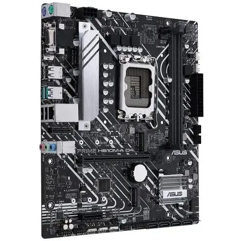 Материнська плата Asus Prime LGA1700, H610M-A D4-CSM, H610, 2xDDR4, Int.Video(CPU), 4xSATA3, 2xM.2, 1xPCI-E 16x 4.0, 1xPCI-E 1x 3.0, 1xM.2 (Key E), ALC997, I225V, 3xUSB3.2/6xUSB2.0, VGA/HDMI/DP, MicroATX - фото 3
