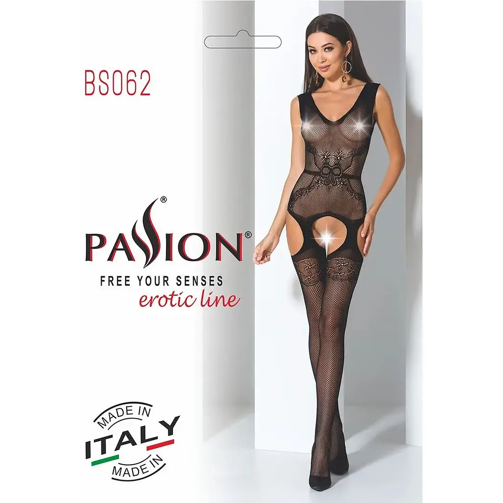 Сітчастий бодістокінг Passion BS062 One Size, Black - фото 7