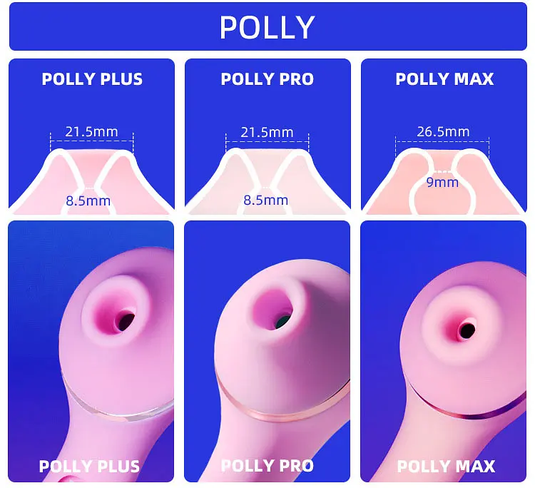 Стимулятор KisToy Polly Max Двосторонній 3 вакуумом, вібрацією та обертанням, 20,8 см рожевий - фото 3