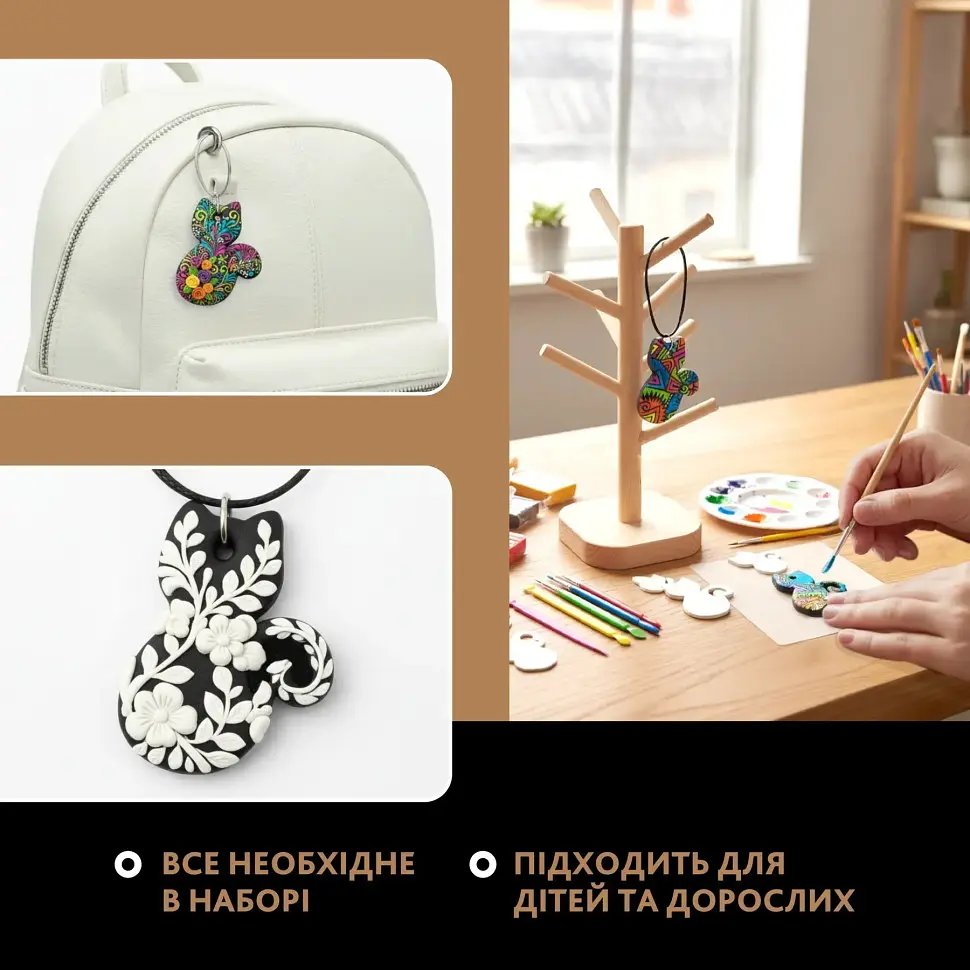 Творчий набір для виготовлення прикрас Котик PG-001A із полімерної глини - фото 7