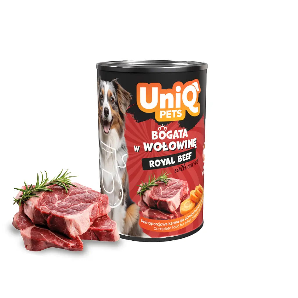 Консерви для собак UNIQ PETS DOG WET FOOD ROYAL BEEF з яловичиною, 375 г
