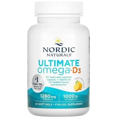Вітамінно-мінеральний комплекс Nordic Naturals Омега-3 та вітамін D3, 1280 мг та 25 мкг (1000 МО), смак лимона, Ultima (NOR-01794) - фото 9