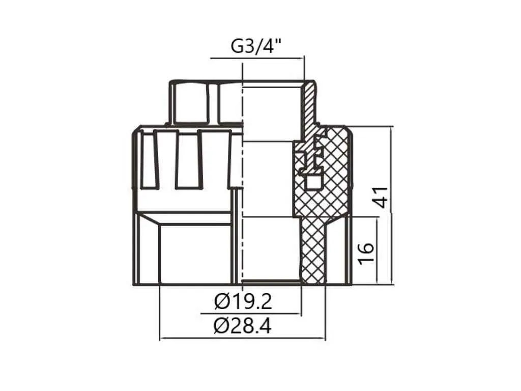 Муфта Thermo Alliance 3/4" d 20мм поліпропіленова 3/4"В для поліпроп. труб (DSB202) - фото 2