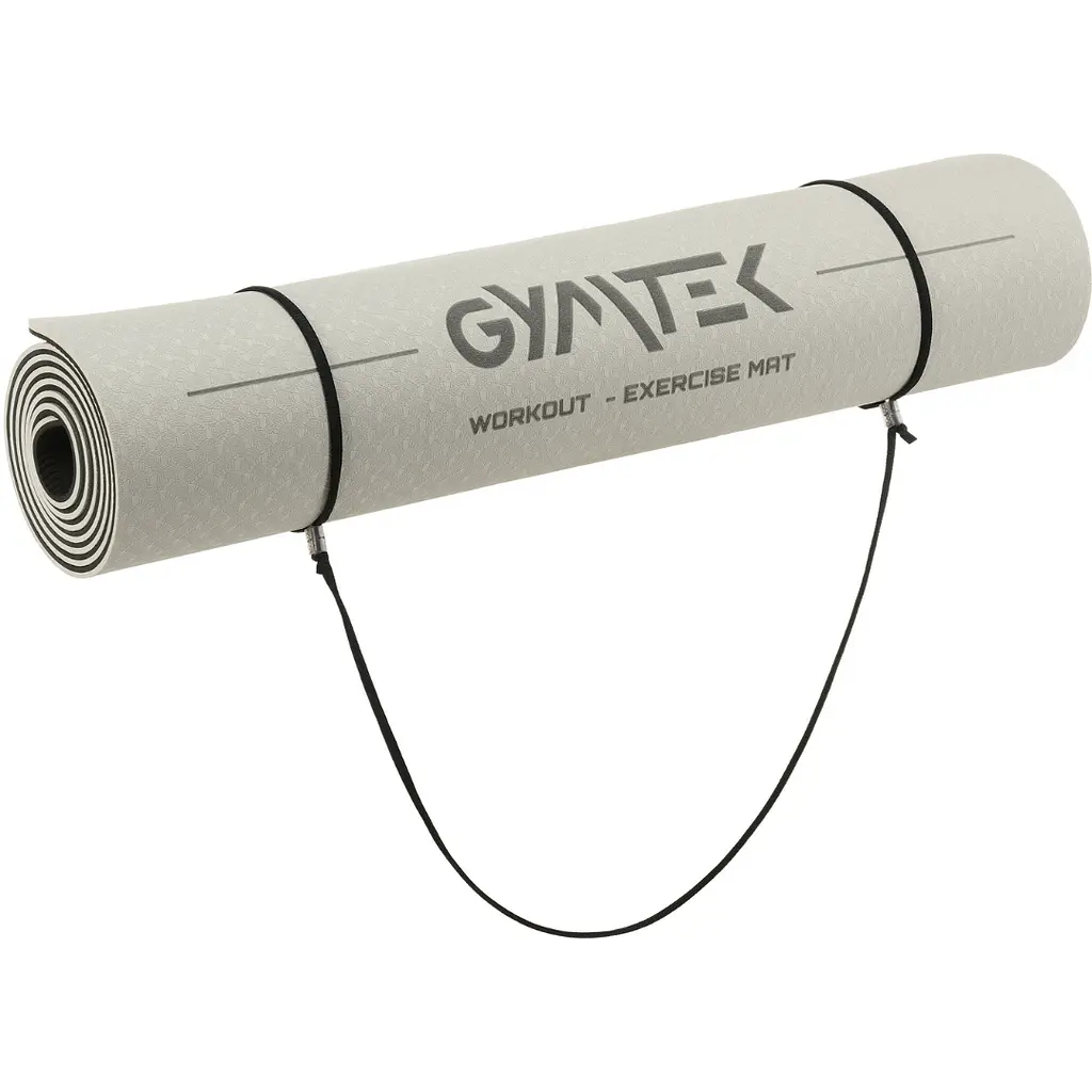 Килимок (мат) для фітнесу та йоги Gymtek Premium TPE 0,6см сіро-чорний - фото 5