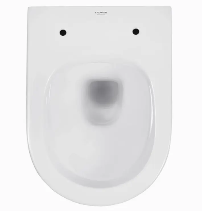 Унітаз підвісний безобідковий Kroner Harz WHI493736 RIMLESS з сидінням Slim Duroplast / Soft-close / Quick relase (KH493736WHIR) (CV029609) - фото 6