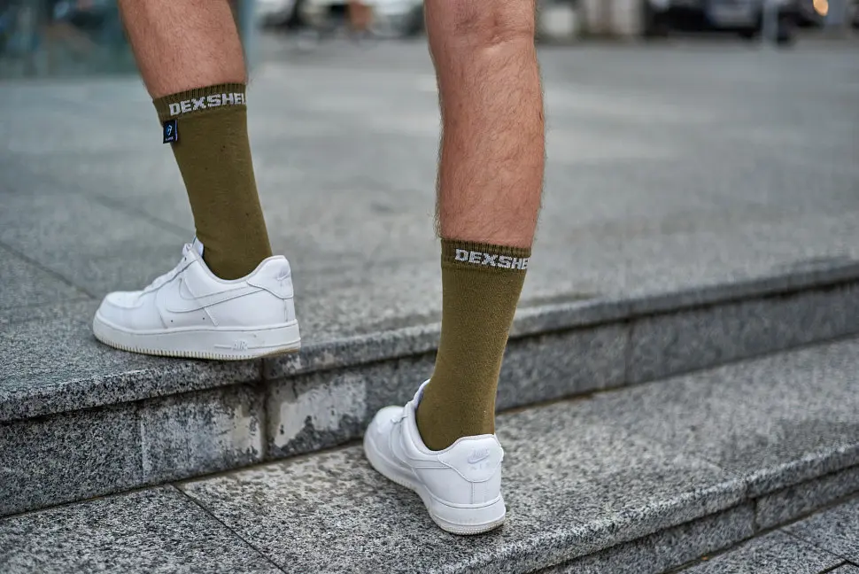 Носки DexShell Ultra Thin Crew OG водонепроницаемые S хаки - фото 8