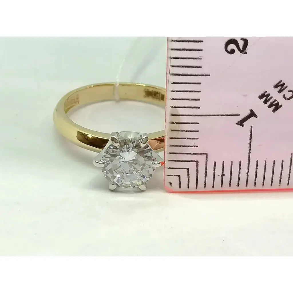 Золотое кольцо Харьковская ювелирная фабрика с фианитом. 700402 16,5 - фото 5