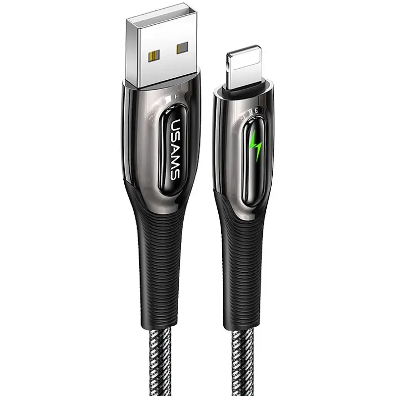 Кабель Usams US-SJ469 USB - Lightning (M/M), 1.2 м, Чорний (SJ469USB01) - фото 2