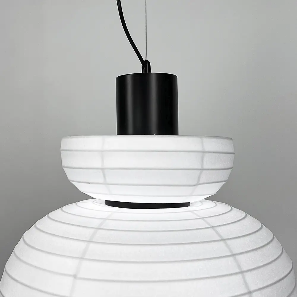 Люстра в черном корпусе с белым абажуром Ø 40 см Ст. PL 053-400 | Line F - фото 4