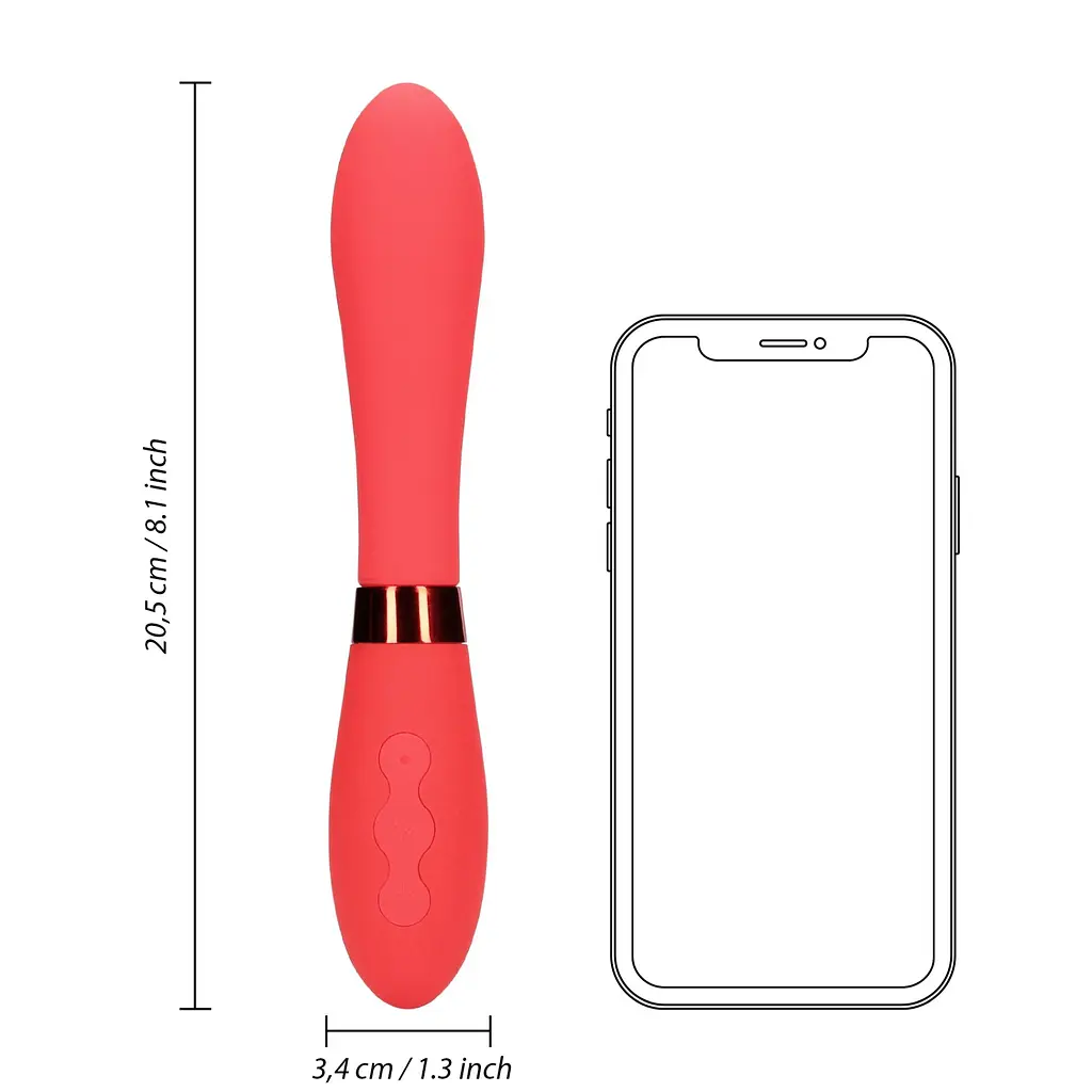 Вібратор Loveline Smooth Silicone G-Spot 20.5 см червоний - фото 5