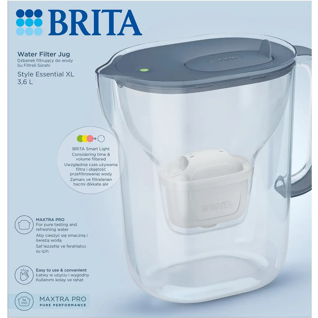 Фільтр-глечик Brita Style Essential XL Mxpro сіро-блакитний (1058043) - фото 7
