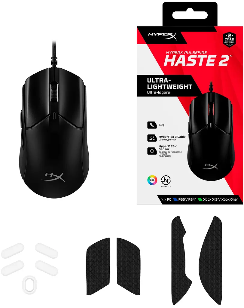 Комп'ютерна миша HyperX Pulsefire Haste 2 RGB USB-A USB чорний teh0013999 - фото 2