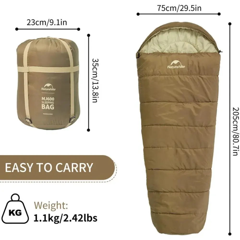Спальний мішок Naturehike MJ 600 CNK2300SD014 Brown - фото 3