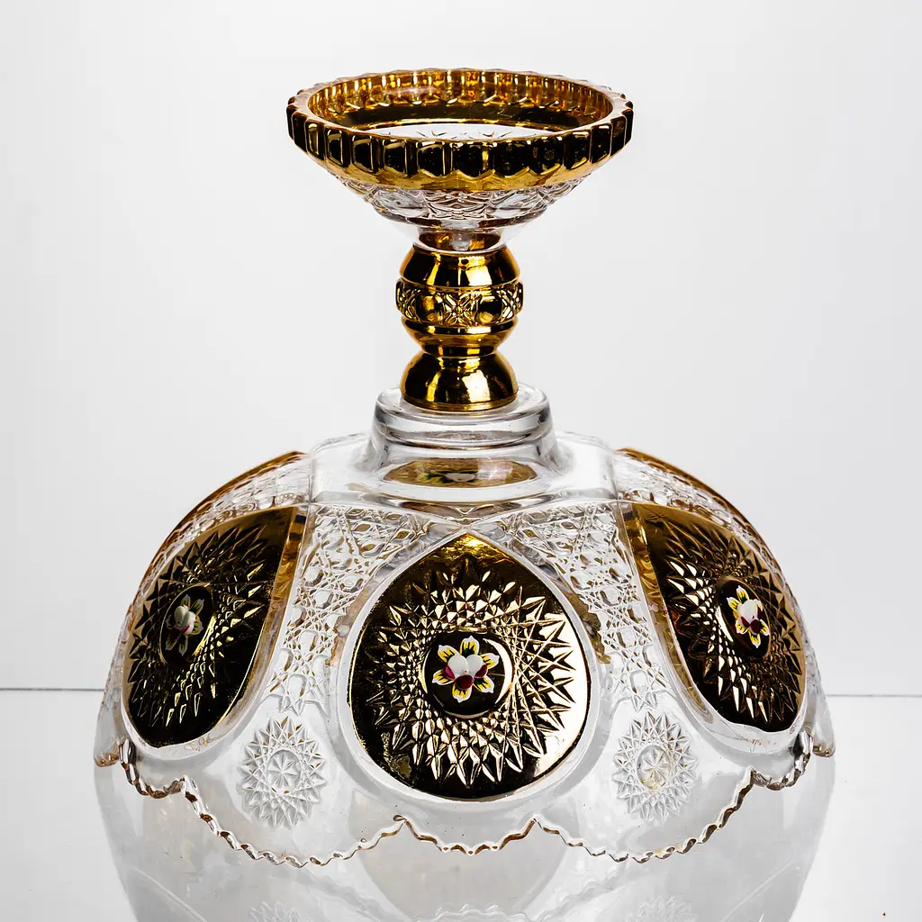 Ваза для фруктів скляна Gold Glass 22 см Yongkang HP-34-140 - фото 6