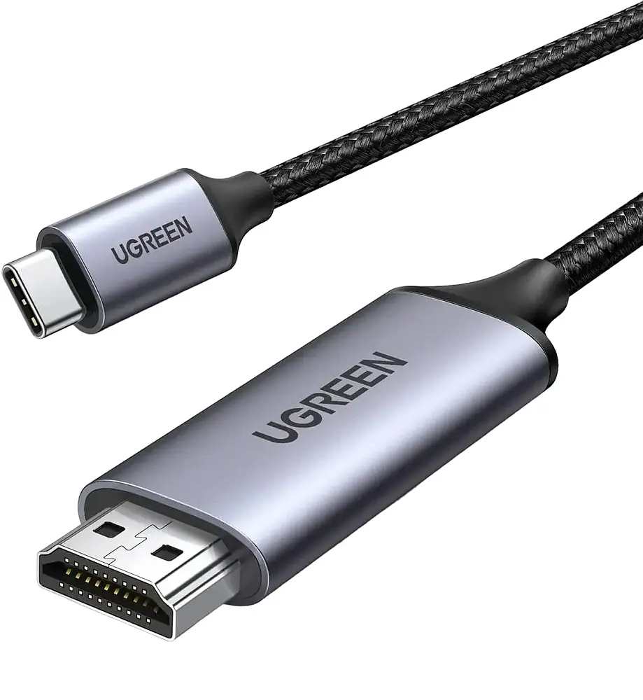 Кабель UGREEN MM 142 USB-C to HDMI Male to Male Cable Aluminum Shell 1.5 m (Gray Black)(UGR-50570) (UGR-50570)