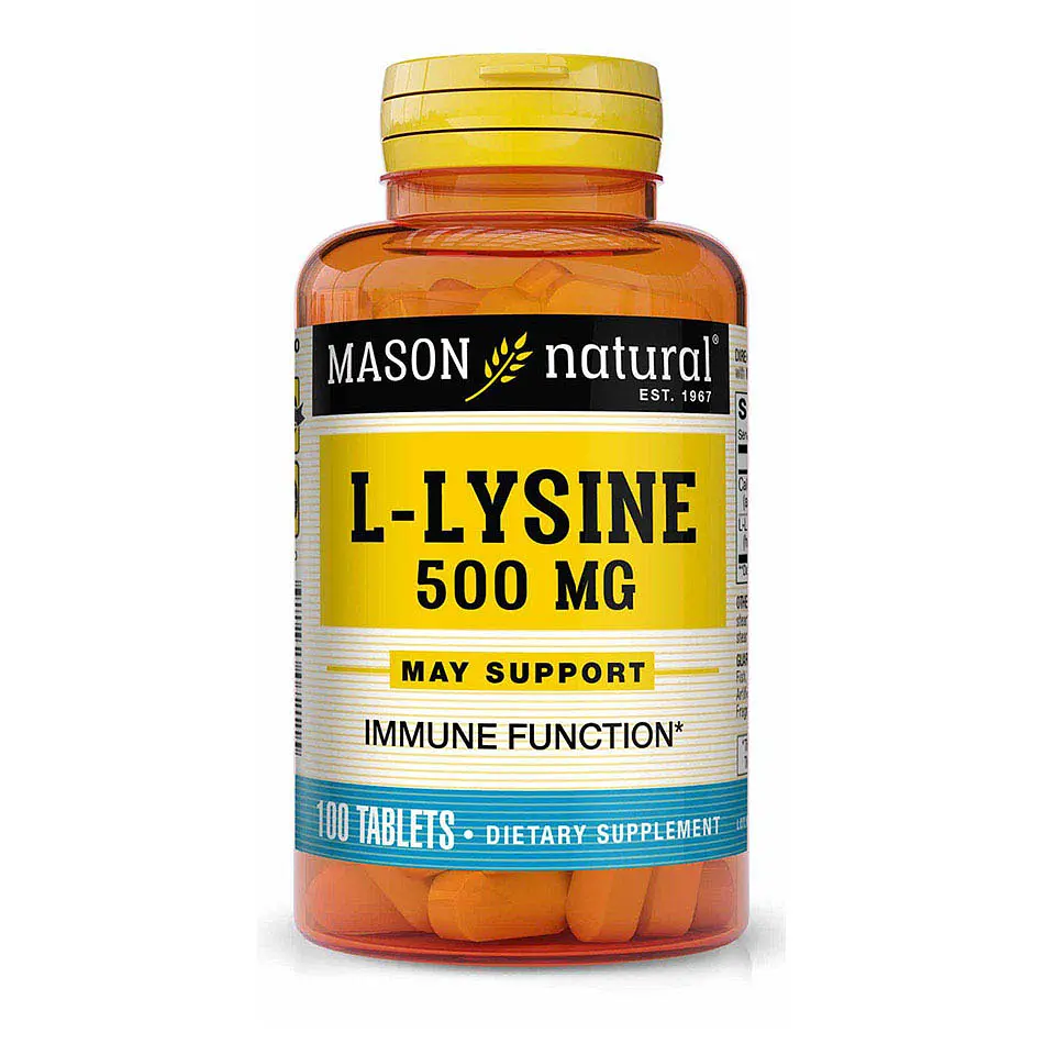 Амінокислота L-Lysine 500 mg, 100 таблеток Mason Natural fit0023360
