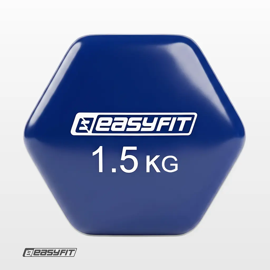 Гантель для фітнесу 1.5 кг EasyFit із вініловим покриттям синя - фото 3