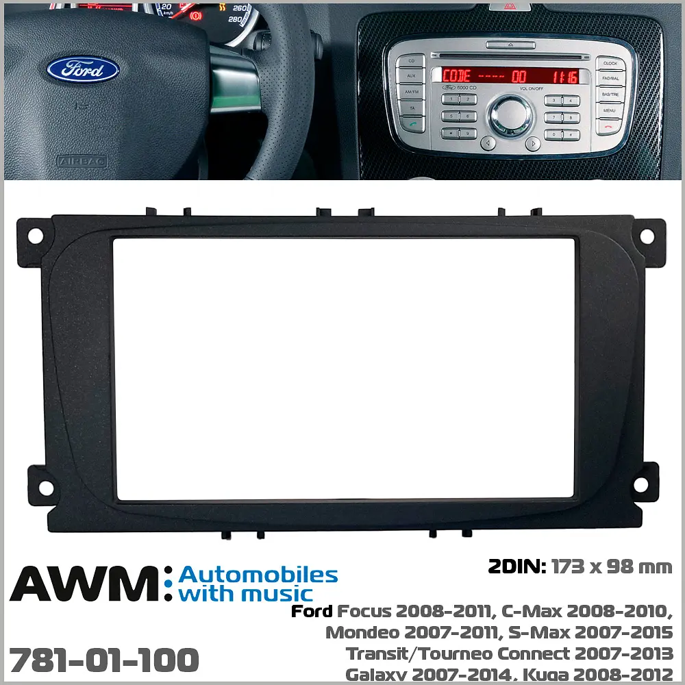 Переходная рамка Ford Focus, Mondeo, S-Max, C-Max, Galaxy, Kuga AWM 781-01-100 - фото 5
