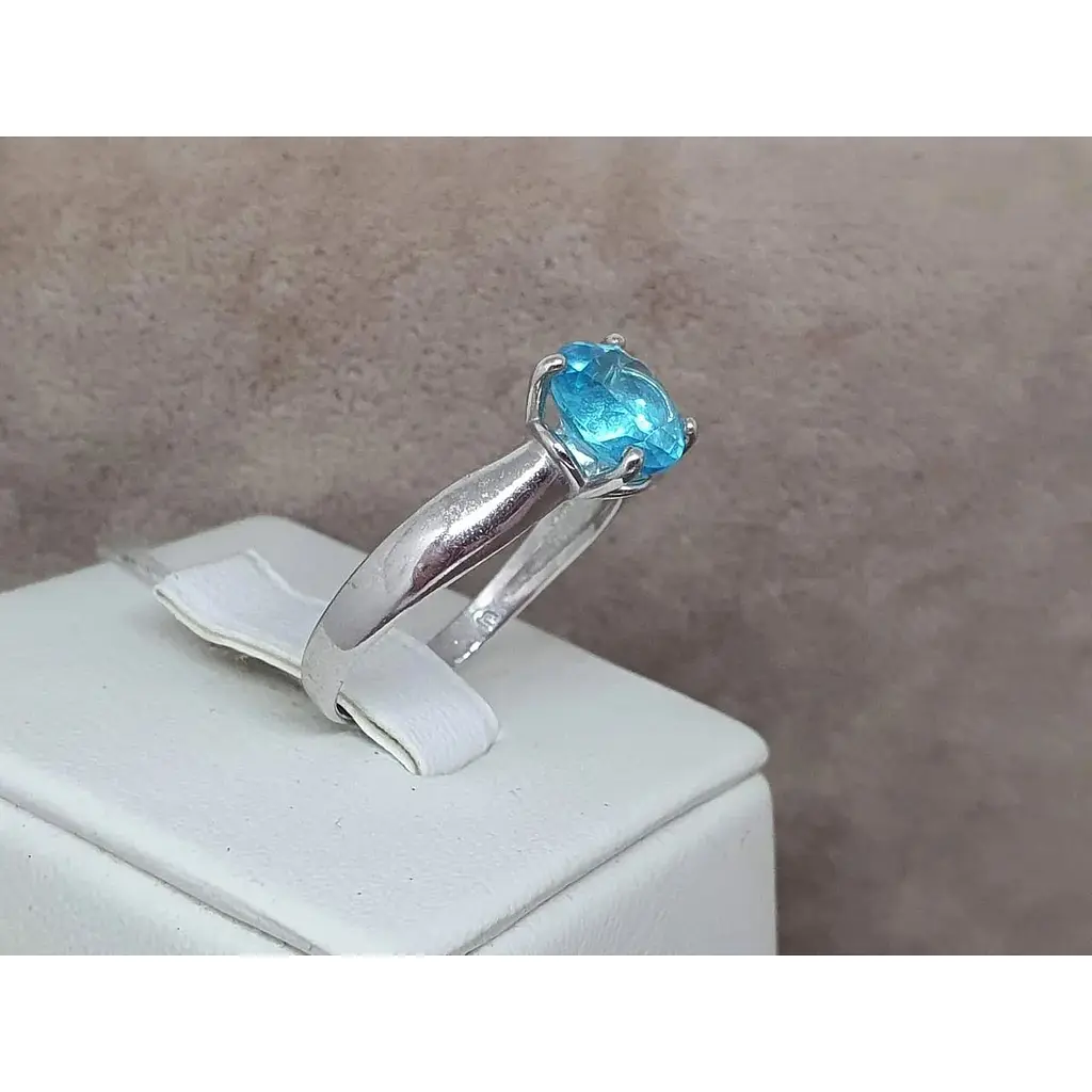 Серебряное кольцо Агни Безмятежность с голубым кварцем. 1298/1р-QSWB 18,5 - фото 3