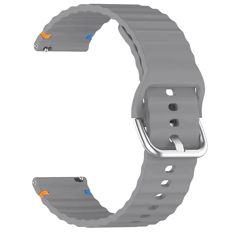 Силіконовий ремінець Wavy для Smart Watch 20mm Gray - фото 2