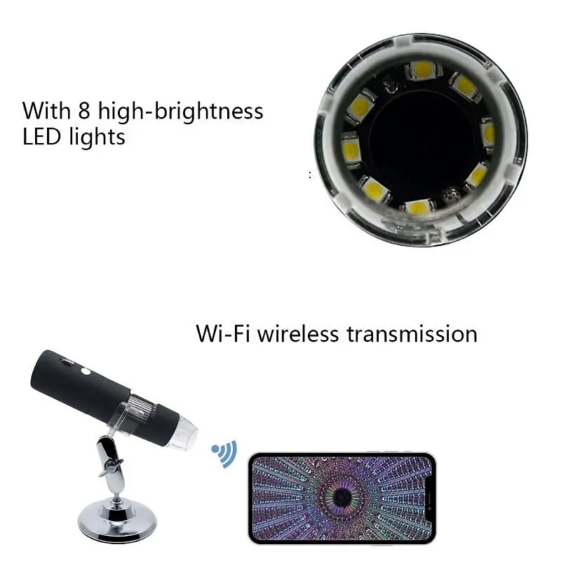 Wifi мікроскоп цифровий акумуляторний з 1000х кратним збільшенням KKMOON BW-1000, із записом фото / відео на смартфон (100678) - фото 7