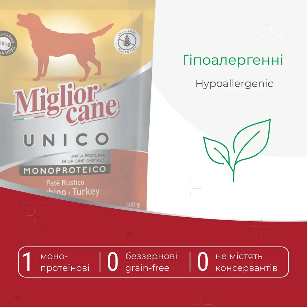 Вологий корм для собак Morando Migliorcane Unico паштет з індички 300 г - фото 2