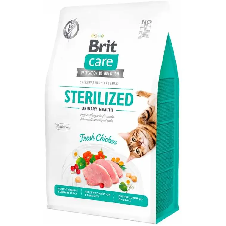 Беззерновий сухий корм для стерилізованих котів Brit Care Cat Grain Free Sterilized Urinary Health Fresh Chicken зі свіжою куркою 400 г
