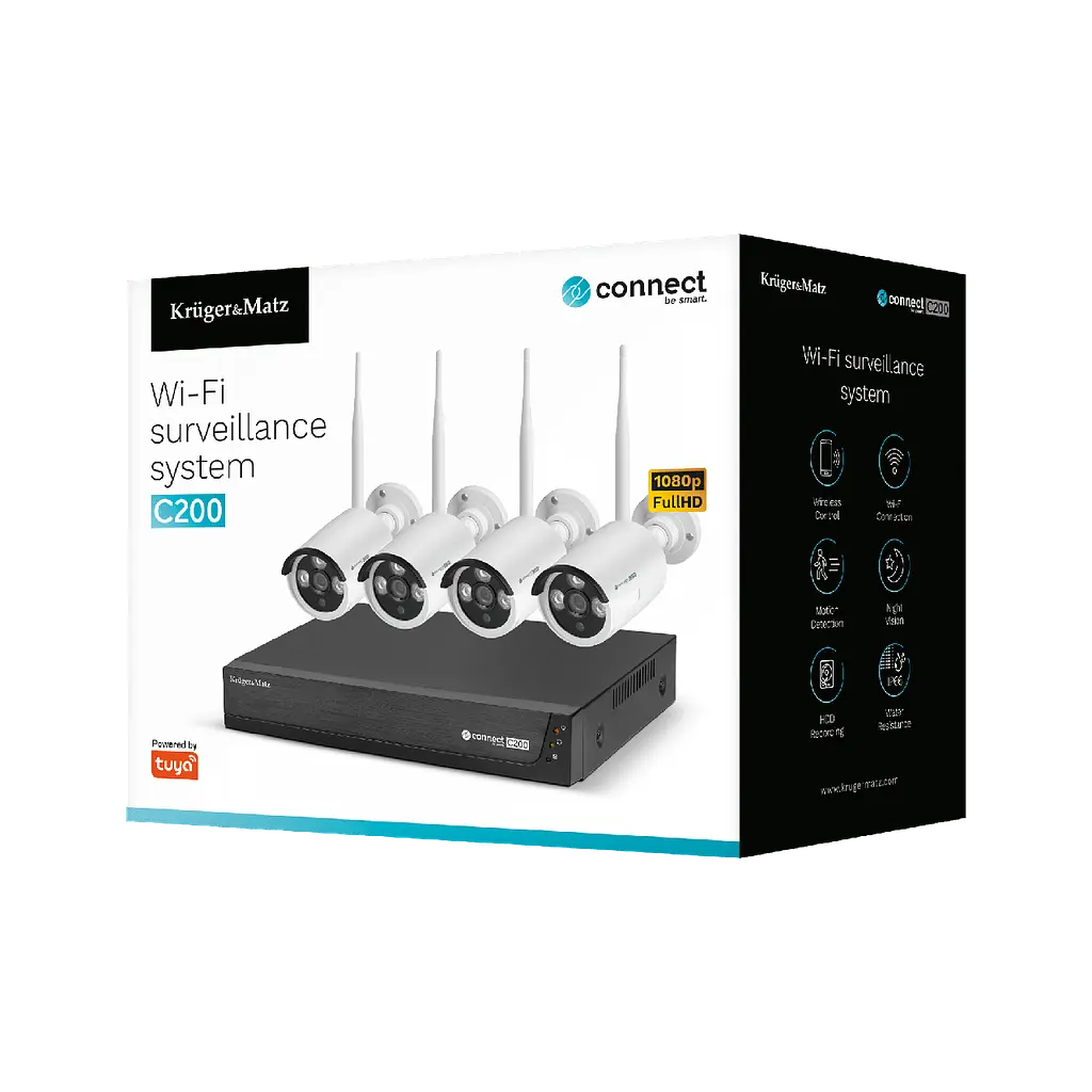 Комплект для видеонаблюдения Wi-Fi Kruger&Matz Connect C200 Tuya Full HD - фото 2