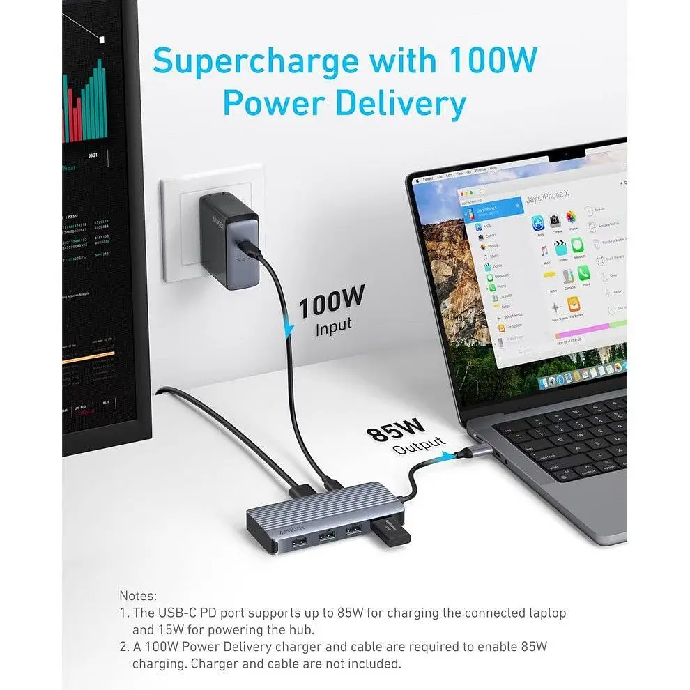 USB-хаб Anker USB-C 7-в-1 Black (A83740A2) - фото 4