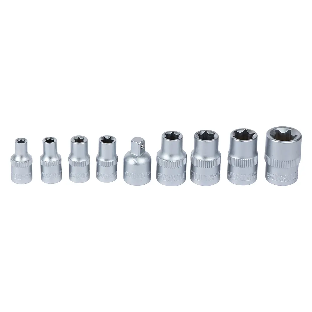 Набір насадок Sigma Torx (4 шт 1/4" 4шт 3/8") з перехідником на планці 9 шт CrV (6086541) - фото 2