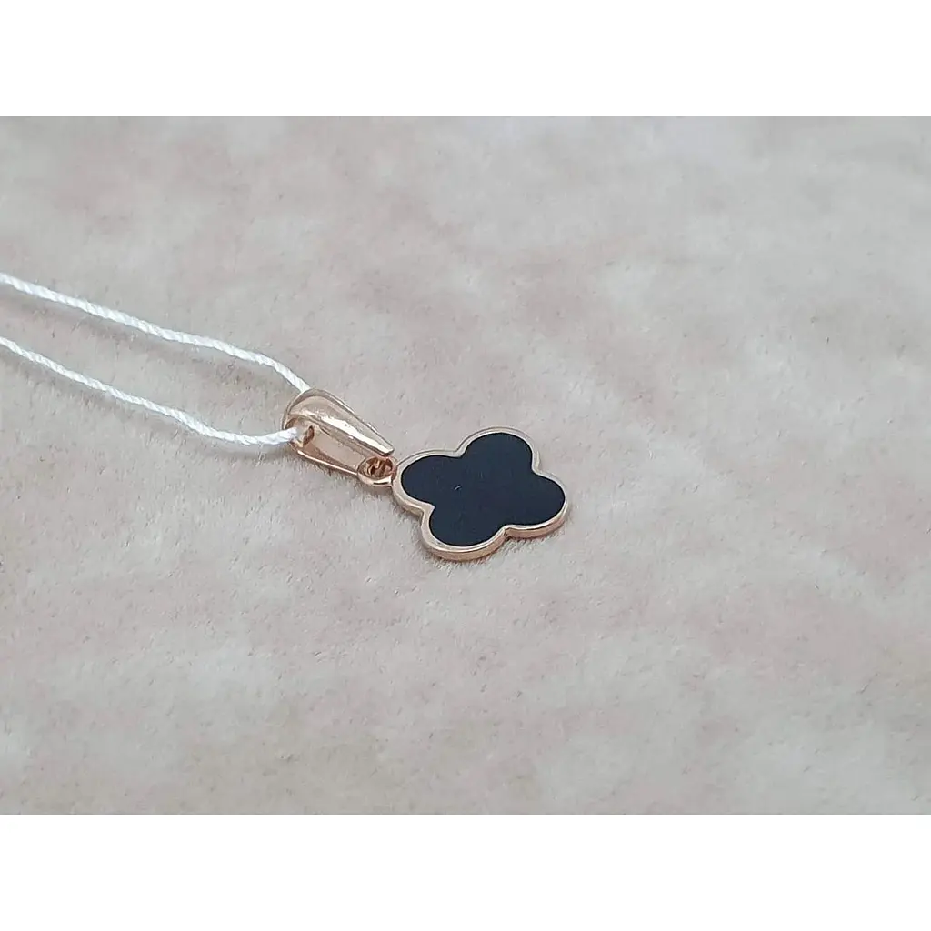 Золота підвіска Favoritum Конюшина з емаллю. 310034 - фото 2