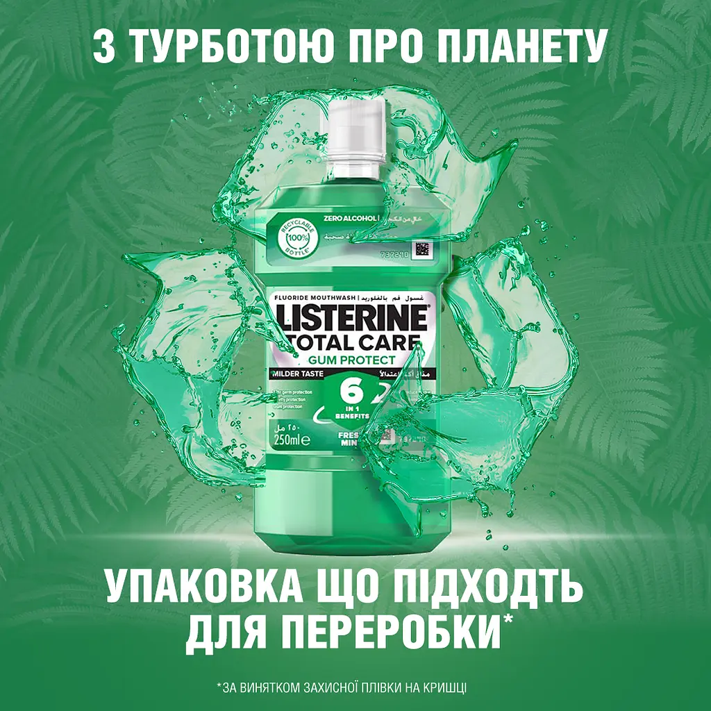 Ополіскувач для ротової порожнини Listerine Total Care Захист ясен 6 в 1 250 мл - фото 9