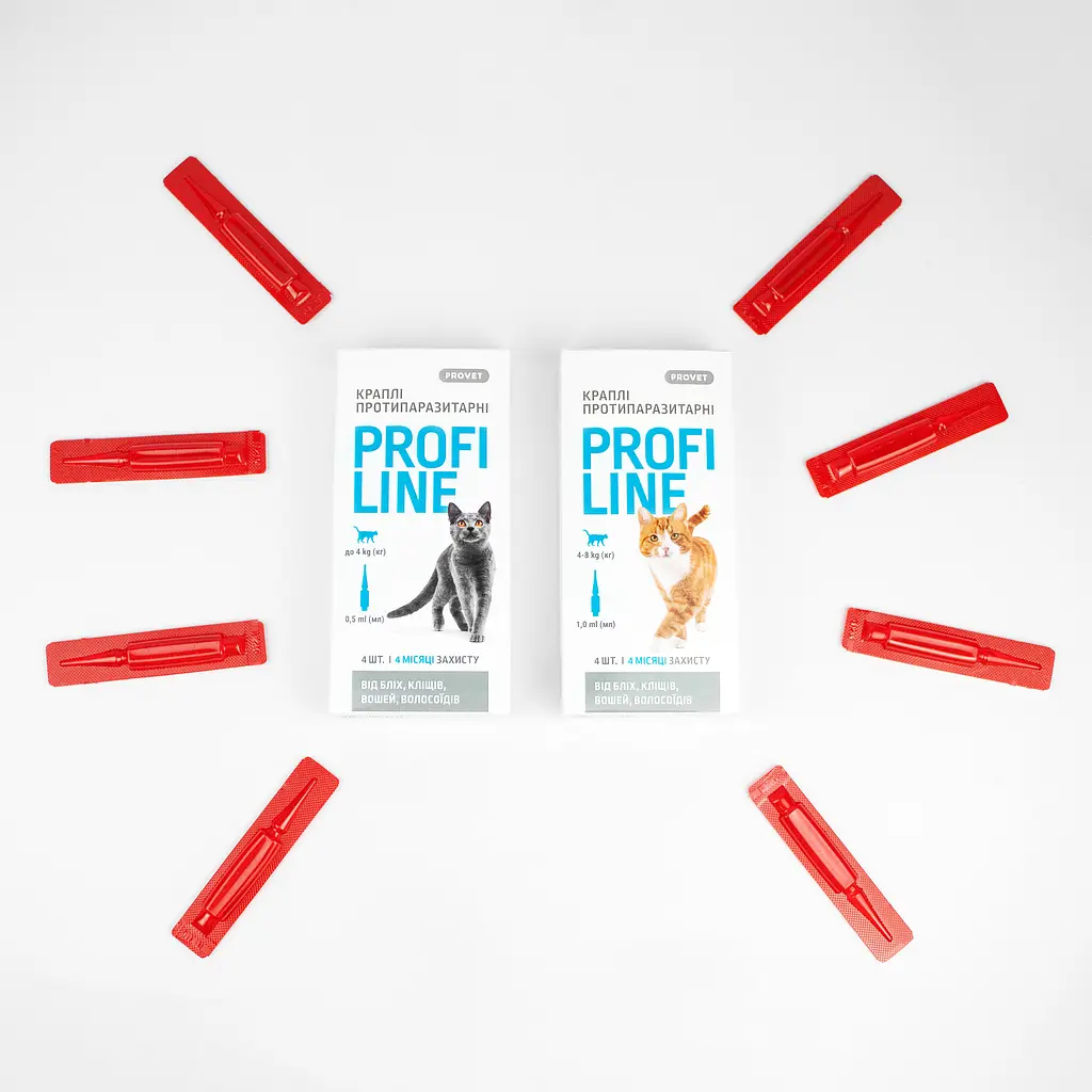 Капли на холку для кошек ProVET Profiline от внешних паразитов от 4 до 8 кг 4 пипетки по 1 мл - фото 3