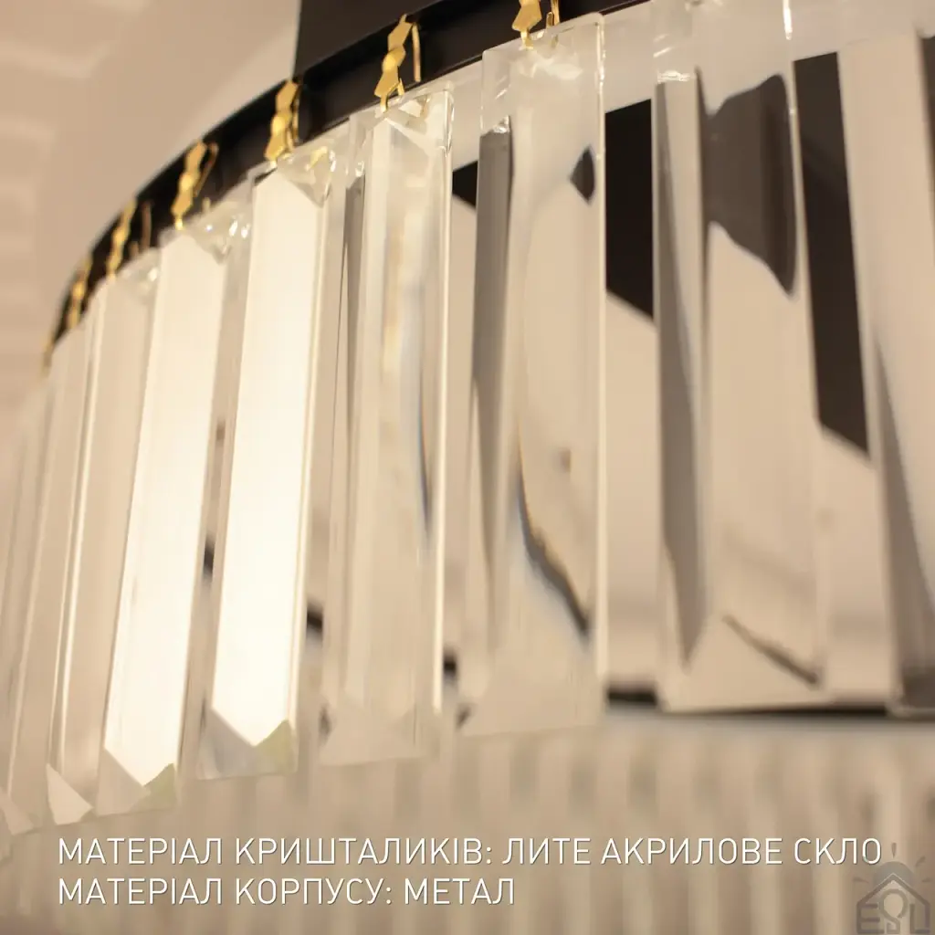 Керована світлодіодна SMART люстра TOPAZ 52 Вт 500x145 мм Чорна ESLLSE - фото 6