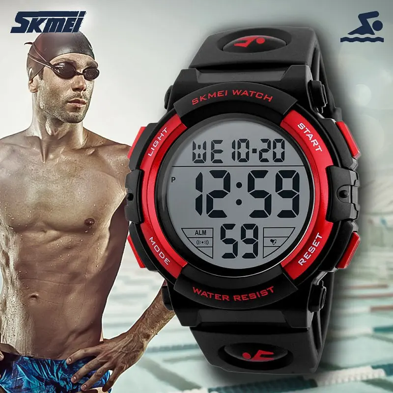 Мужские спортивные наручные часы Skmei 1258 Красный - фото 8