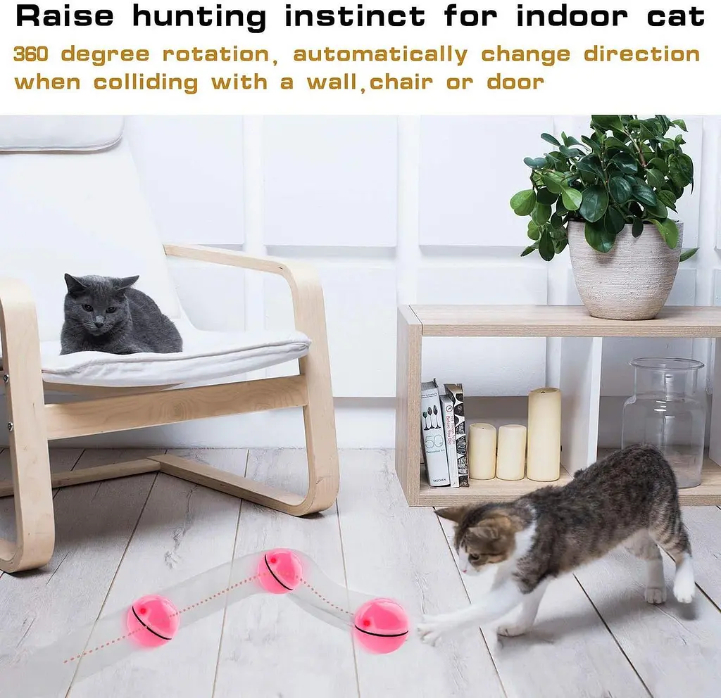 Мячи интерактивные Эмили Домашние животные, Кошачьи игрушки, автоматические самовращающиеся кошачьи шарики для кошачьих игрушек - фото 4