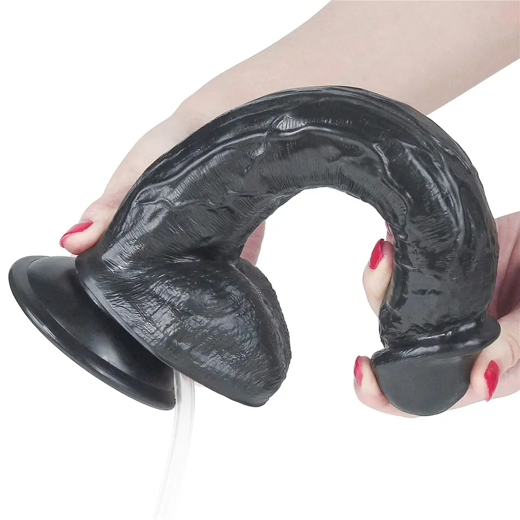 Фалоімітатор LoveToy Squirting 11'' 28 см чорний - фото 6