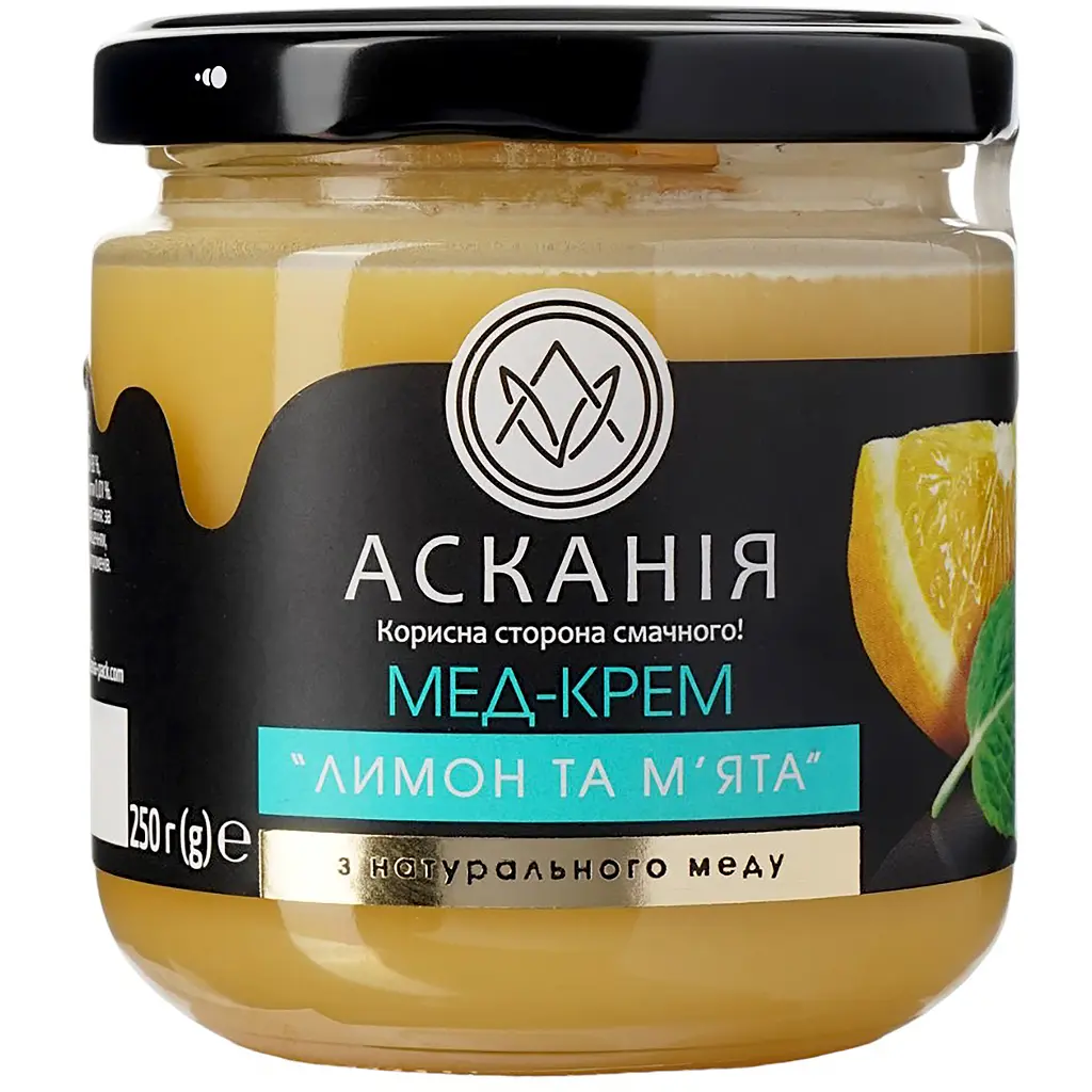 Мед-крем Ascania Лимон та м'ята 250 г