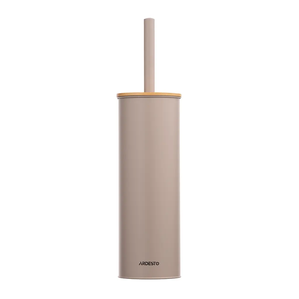 Щітка для унітазу з підставкою Ardesto Minimalism 9.5x27.5/38 см бежевий (ARHB3503GB) - фото 3