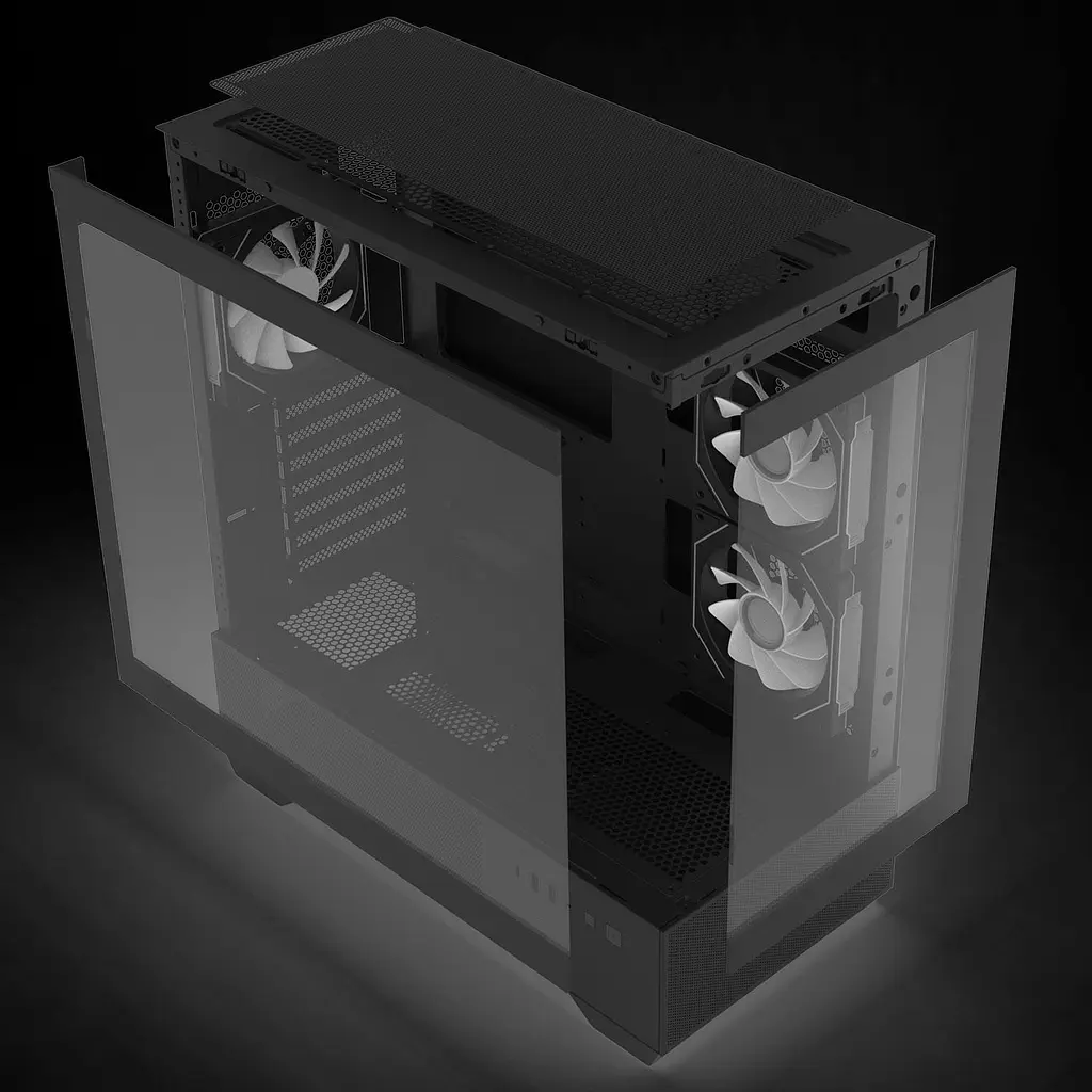 Zalman Корпус Chronix V2 без БР, 1xUSB3.0, 1xUSB2.0, 1x Type C, 2x120мм ARGB Reverse, 4x120мм ARGB, VGA 410мм, LCS ready, TG Side/Front Panel, ATX, чорний - фото 6