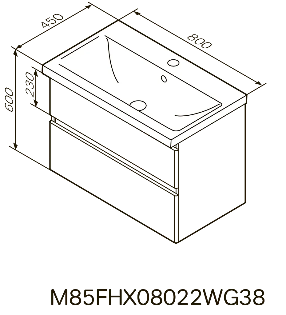 Тумба подвесная AM.PM X-Joy 80 см белый глянец с умывальником (M85-FHX0802-WC0802WG38) - фото 9