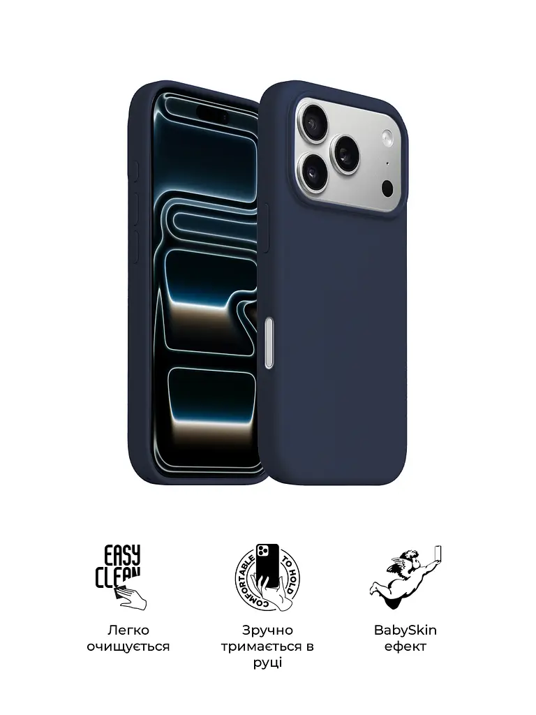 Силиконовый чехол с MagSafe для Apple iPhone 17 Pro, ICON2 MagCase, синий, противоударный, панель с мягкой подкладкой, защита всего корпуса, поддержка беспроводной зарядки, совместим с защитными стеклами и пленками, ArmorStandart (ARM86676) - фото 3