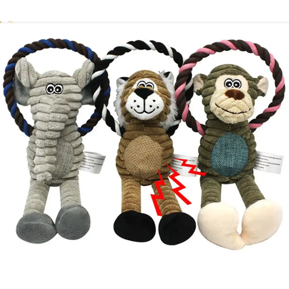 Плюшева іграшка для собак Shape Squeaky Dog Plush Toy - Green Monkey - фото 5