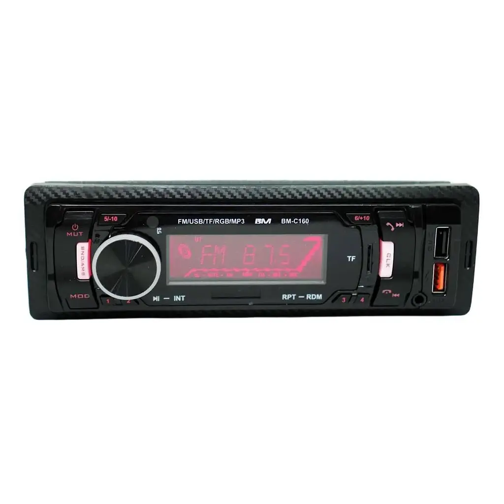 Автомобільний мультимедійний ресивер 1DIN з Bluetooth і RGB-підсвіткою, магнітола з підтримкою USB, TF/microSD і AUX, MP3 - фото 3