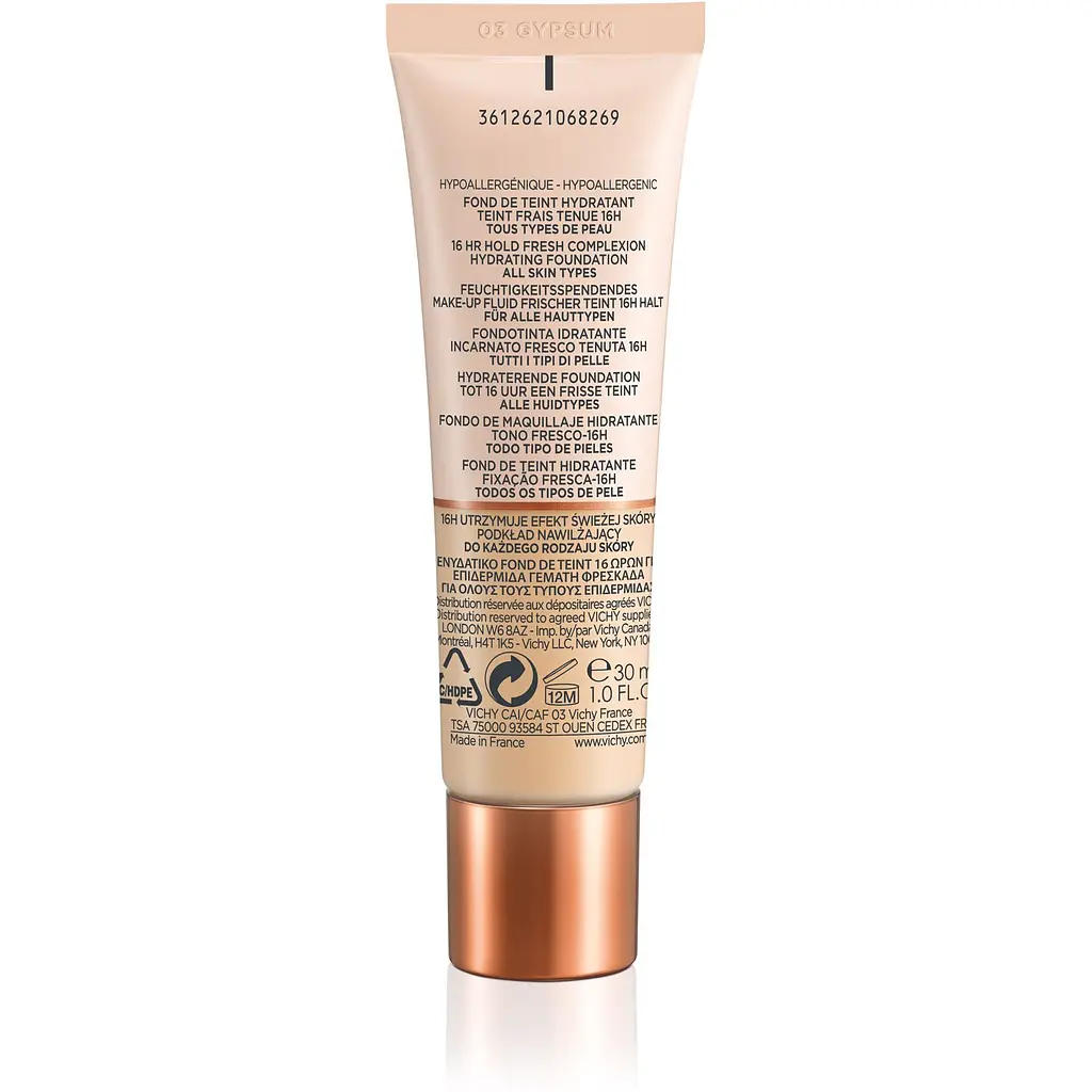 Зволожуючий тональний засіб Vichy Mineralblend, для надання шкірі природного сяючого вигляду відтінок 03 30 мл (MB132400) - фото 3