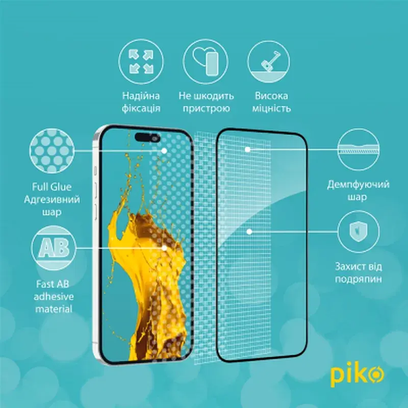 Скло захисне Piko Full Glue Apple iPhone 15 Plus (1283126575341) - фото 4