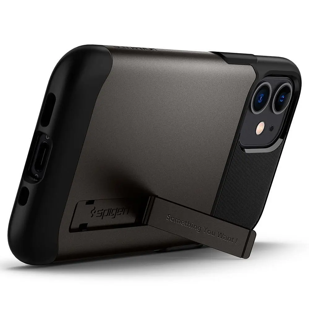 Чохол протиударний із підставкою Spigen Slim Armor ACS01546 для iPhone 12 Mini (5.4") Gunmetal - фото 2